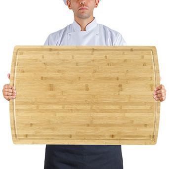 Extra Large Cutting Board 36x24 in Heavy Duty Butcher Block with Juice Groove & Handles