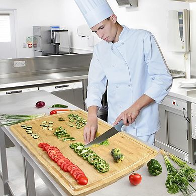 Extra Large Cutting Board 36x24in, Heavy Duty Butcher Block with Juice Groove & Handles