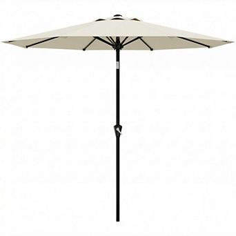9FT Patio Umbrella Round Outdoor with Tilt & Crank, Waterproof UV Protection for Market Backyard