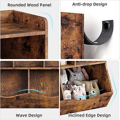 Toy Bookshelf and Bookcase, Multi Shelf with Cubby Organizer Cabinet