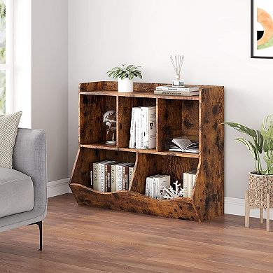 Toy Bookshelf and Bookcase, Multi Shelf with Cubby Organizer Cabinet