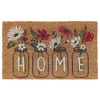 Kate Aurora Dainty Spring Bouquets Bristled Coir Outdoor Welcome Home Mat
