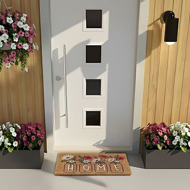 Kate Aurora Dainty Spring Bouquets Bristled Coir Outdoor Welcome Home Mat