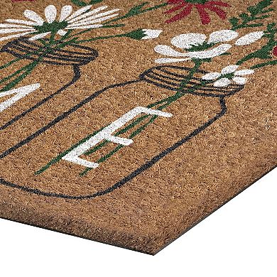 Kate Aurora Dainty Spring Bouquets Bristled Coir Outdoor Welcome Home Mat