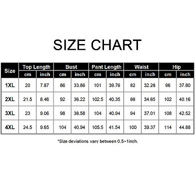 Plus Size 2 Piece Beach Set, Strapless Ruffle Crop Top & Sheer Mesh Cover Up Pants