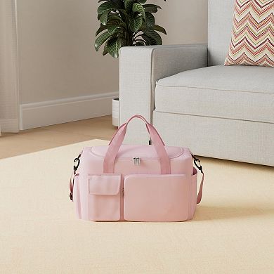 37L Women Gym Duffle Bag Shoe Compartment Wet Pocket Carry On Weekender