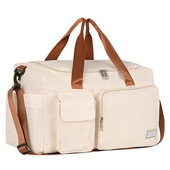 37L Women Gym Duffle Bag Shoe Compartment Wet Pocket Carry On Weekender