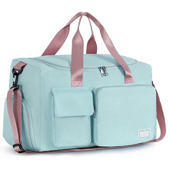 37L Women Gym Duffle Bag Shoe Compartment Wet Pocket Carry On Weekender