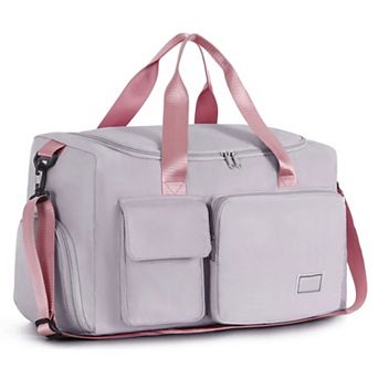 37L Women Gym Duffle Bag Shoe Compartment Wet Pocket Carry On Weekender