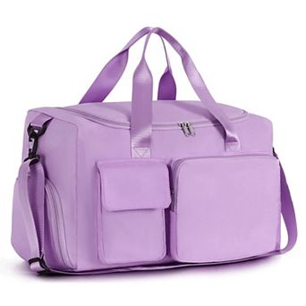 37L Women Gym Duffle Bag Shoe Compartment Wet Pocket Carry On Weekender