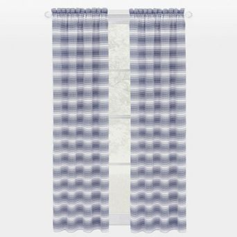 Kate Aurora 1 pc Isabelle Abstract Rod Pocket Semi Sheer Window Curtain Panel