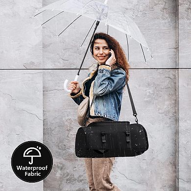 Canvas Gym Bag with Shoe Wet Compartment 3-Way Carry Travel Duffel