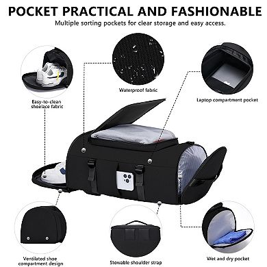 Canvas Gym Bag with Shoe Wet Compartment 3-Way Carry Travel Duffel