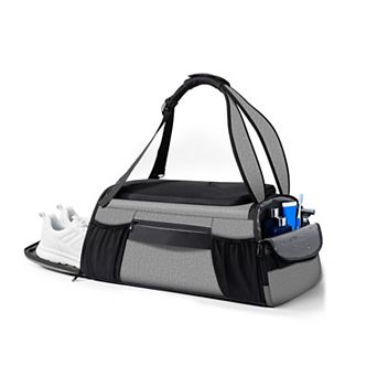 Canvas Gym Bag with Shoe Wet Compartment 3-Way Carry Travel Duffel
