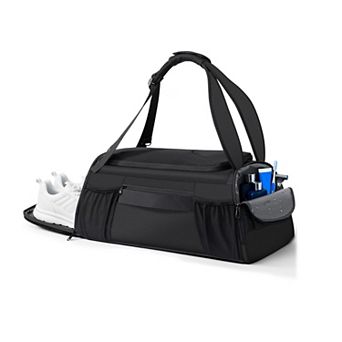Canvas Gym Bag with Shoe Wet Compartment 3-Way Carry Travel Duffel