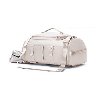 Canvas Gym Bag with Shoe Wet Compartment 3-Way Carry Travel Duffel