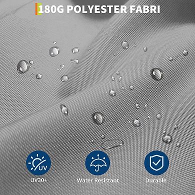 15FT Rectangular Patio Umbrella with Solar Lights for Outdoor Backyard, Base Included