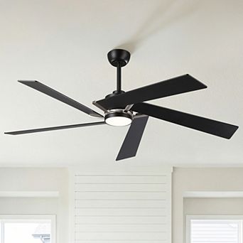 60" Modern 5 Reversible Blades Ceiling Fan with Dimmable LED Light and Remote Control
