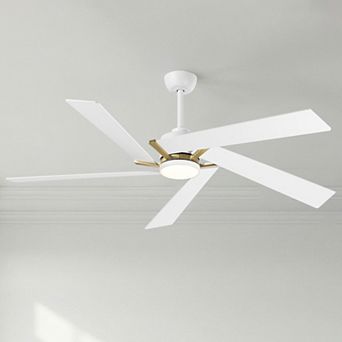 60" Modern 5 Reversible Blades Ceiling Fan with Dimmable LED Light and Remote Control