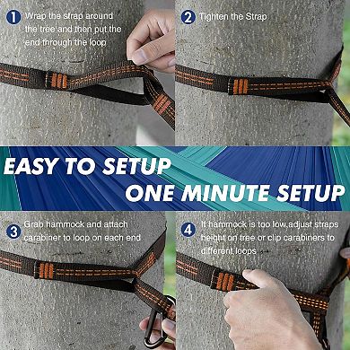 Camping Hammock, Portable Hammock with Tree Straps