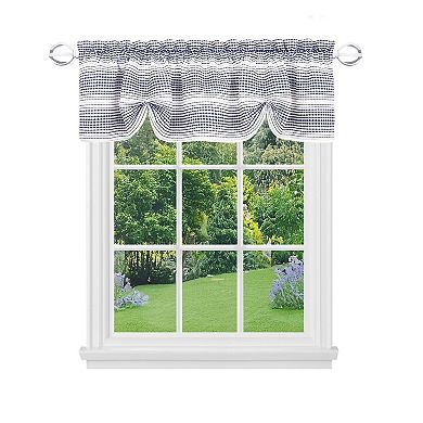 Kate Aurora Isabelle Abstract 3 Piece Cafe Rod Pocket Kitchen Curtain Tier And Valance Set