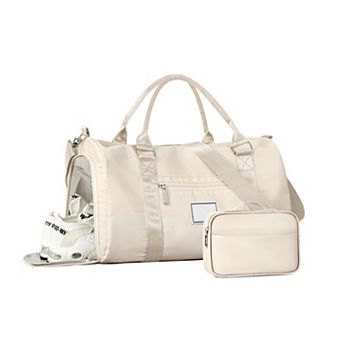 Women's Sports Duffle Bag with Toiletry Bag, Gym Tote Overnight Hospital Bag with Wet Pocket
