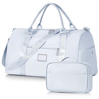 Women's Sports Duffle Bag with Toiletry Bag, Gym Tote Overnight Hospital Bag with Wet Pocket