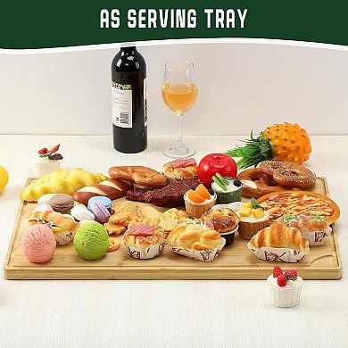 Cutting Board 24x16in with Deep Juice Groove & Handles, Chopping Board for Meat & Vegetables