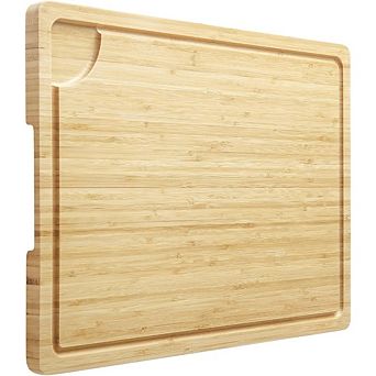 Large Cutting Board 20x14 in Butcher Block with Juice Groove & Handles