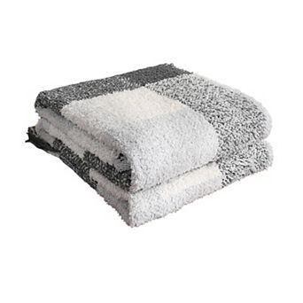 Kate Aurora Country Farmhouse Chic Ultra Soft Chenille Buffalo Check Plaid Throw Blanket