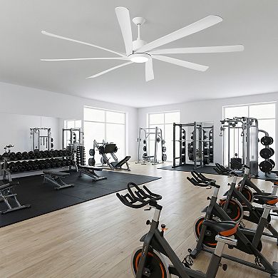 100" Industrial Large HVLS Ceiling Fan with Dimmable LED Light and Remote