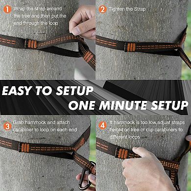 Camping Hammock, Portable Hammock with Tree Straps
