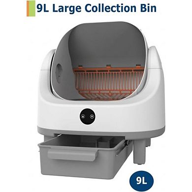 Automatic Self-Cleaning Litter Box for Multiple Cats, Open-Top, 9L Capacity, Waterproof Liner