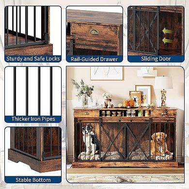 63 in Extra Large Double Dog Crate with Removable Divider
