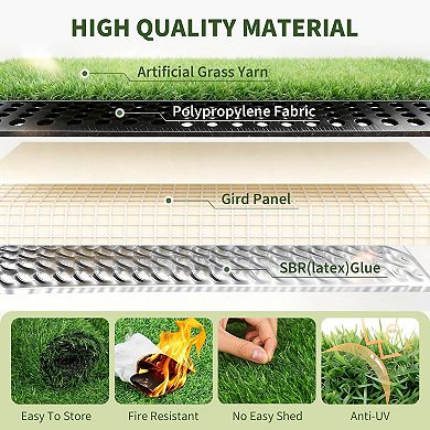 4Pcs Artificial Grass Table Runner, 12"x36" for Spring Easter Football Themed Events Outdoor Party