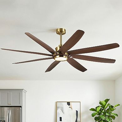72" Industrial Large HVLS Ceiling Fan with Dimmable LED Light and Remote