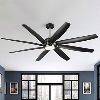 72" Industrial Large HVLS Ceiling Fan with Dimmable LED Light and Remote