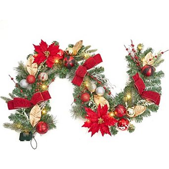 6 ft Pre-Lit Christmas Garland with 20 Battery Operated LED Lights