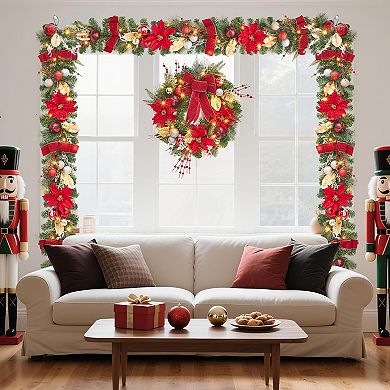 6 ft Pre-Lit Christmas Garland with 20 Battery Operated LED Lights