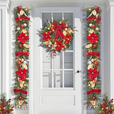 6 ft Pre-Lit Christmas Garland with 20 Battery Operated LED Lights