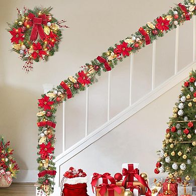 6 ft Pre-Lit Christmas Garland with 20 Battery Operated LED Lights