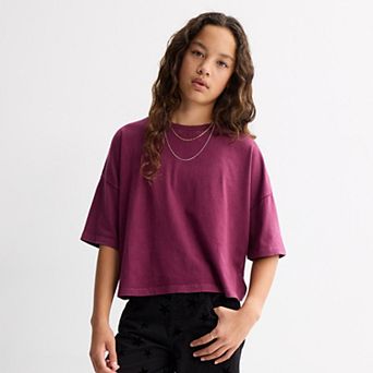 Girls 6-20 SO® Short Sleeve Boxy Tee in Regular & Plus Size