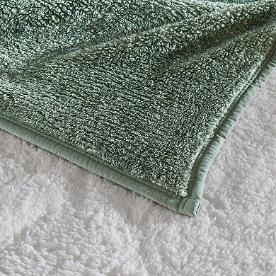 Brooklyn Loom Heathered Sherpa Bed Blanket