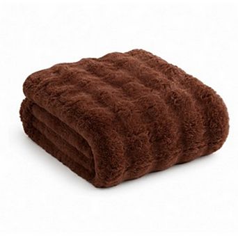 Brooklyn Loom Bubble Faux Fur Bed Blanket