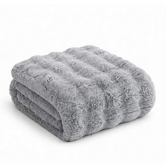 Brooklyn Loom Bubble Faux Fur Bed Blanket