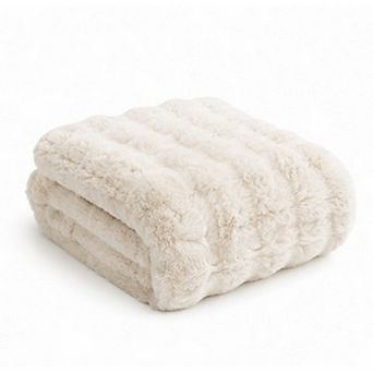 Brooklyn Loom Bubble Faux Fur Bed Blanket
