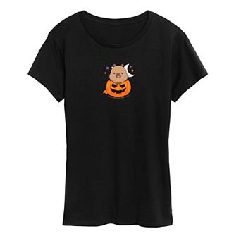 Women's CapyFun Capybara Jack O' Lantern Graphic Tee