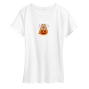 Women's CapyFun Capybara Jack O' Lantern Graphic Tee