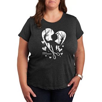 Plus Size Edward Scissorhands Heart Silhouette Graphic Tee