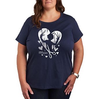 Plus Size Edward Scissorhands Heart Silhouette Graphic Tee